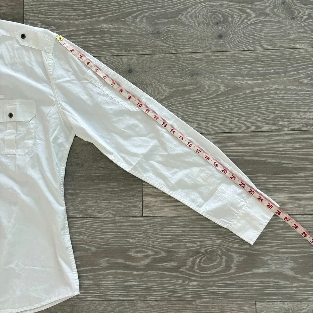Vintage Cockpit USA Mens White Long Sleeve D.I. Heritage Button Up Shirt‎ Size M